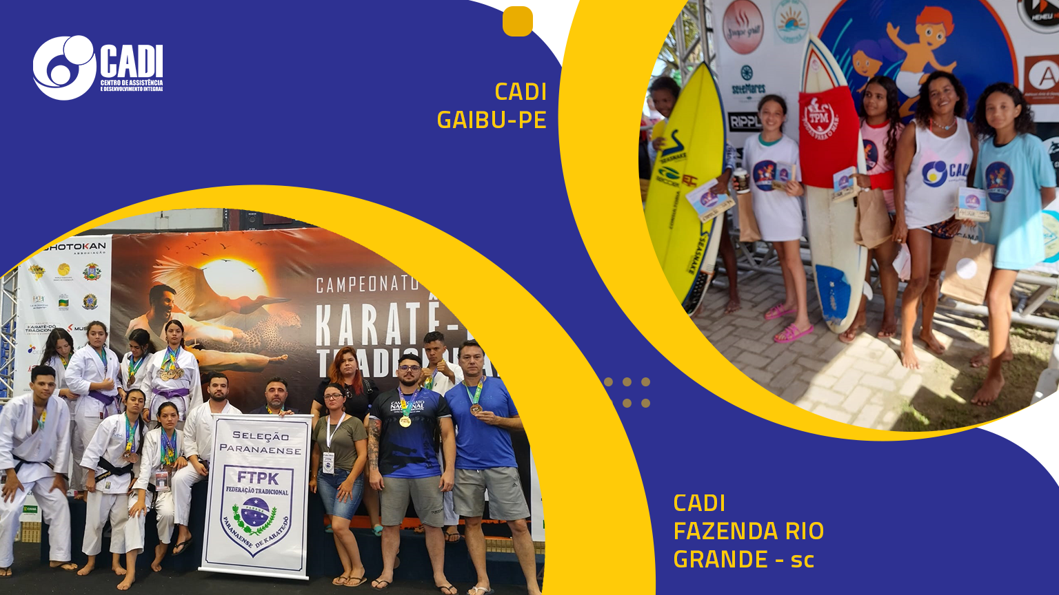 Alunos do CADI conquistam 20 medalhas e dois troféus em campeonatos de surf e karatê